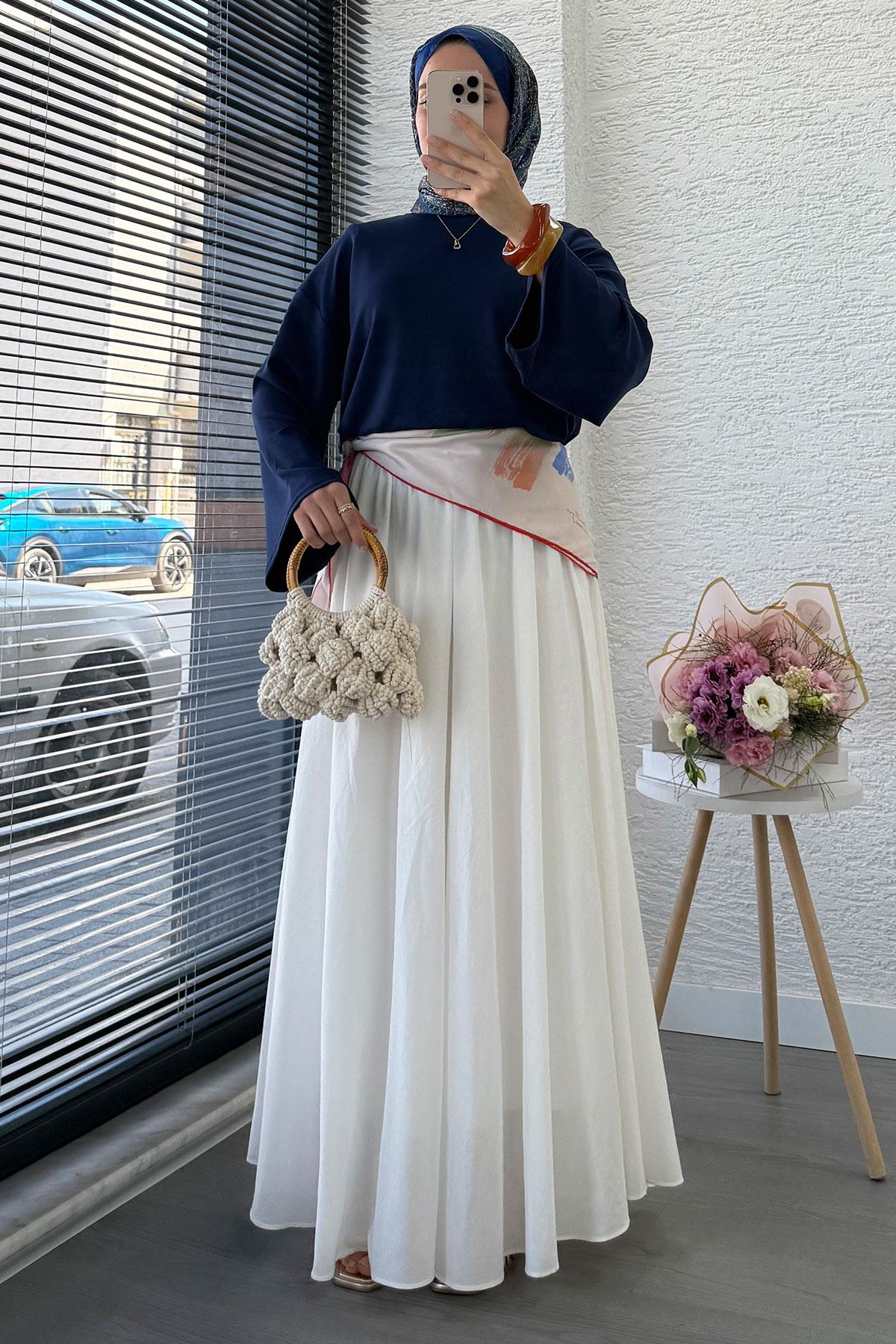 Volan Kol Basic Bluz - Lacivert