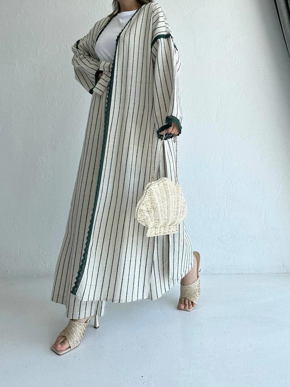 Yeşil Linen Keten Takım