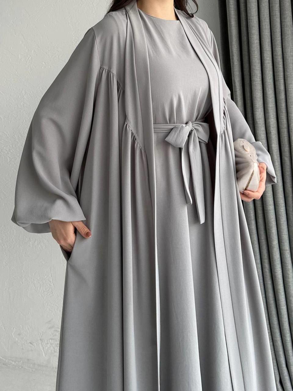 Yeşil Naz Abaya Takım 