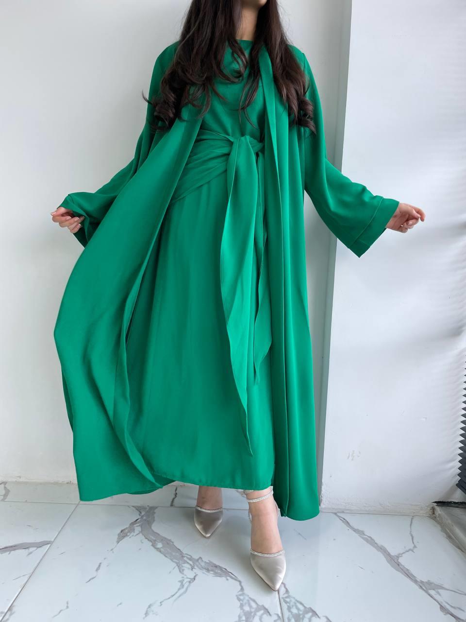 Yeşil Suzan Abaya Takım