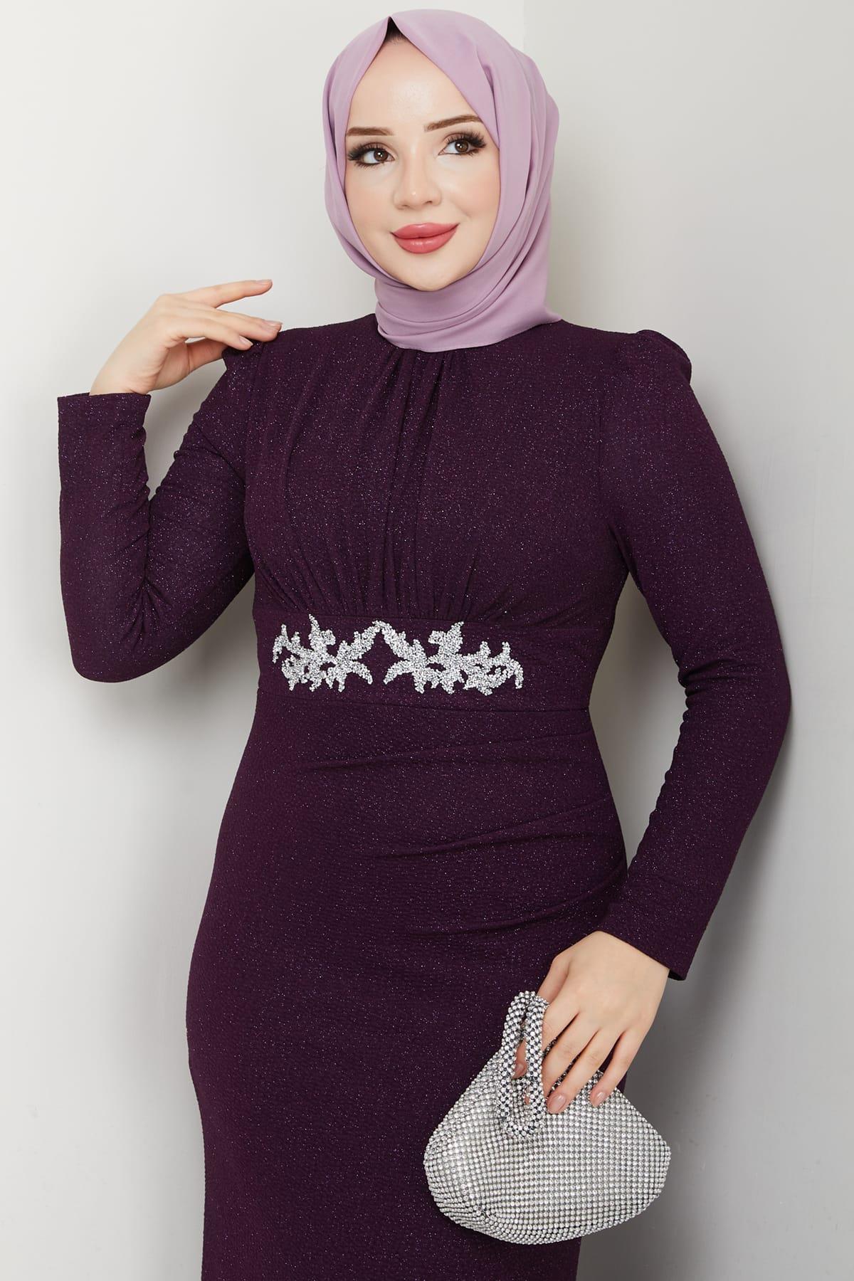 Bahar Tesettür Abiye Mürdüm