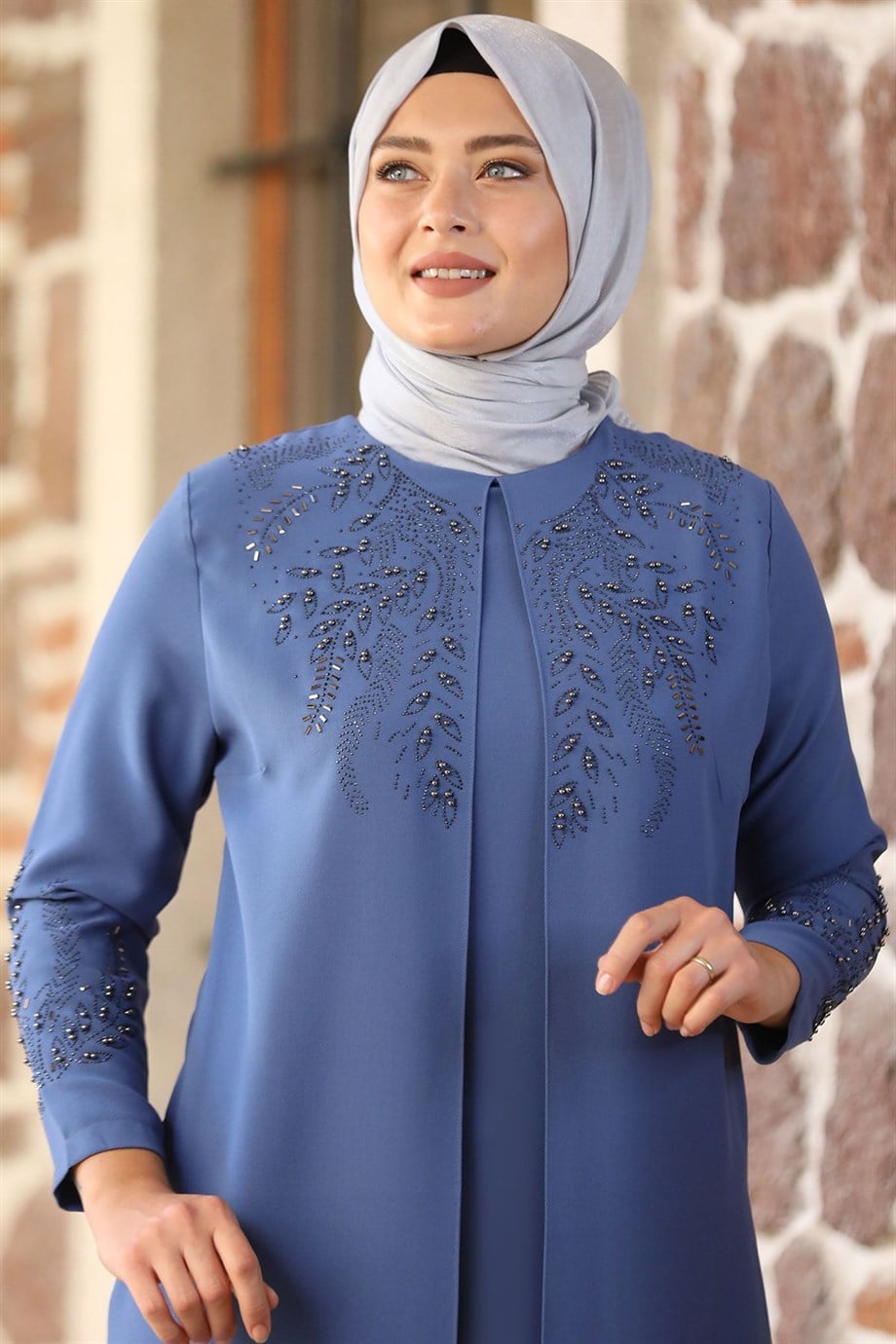 Başak Tesettür Abiye İndigo
