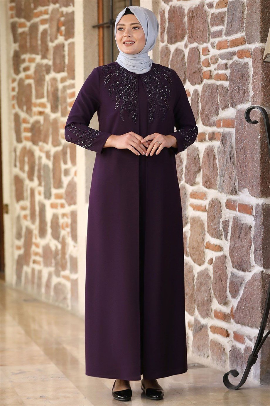 Başak Tesettür Abiye Mor