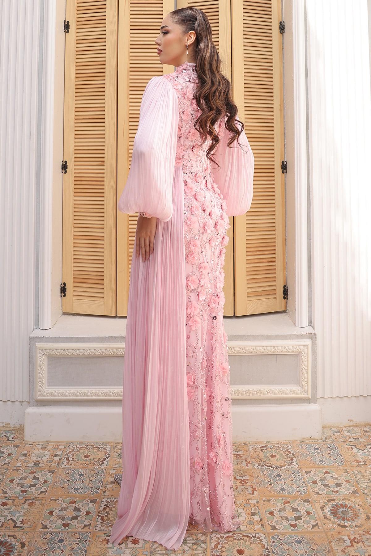 Beril Tesettür Abiye Pembe