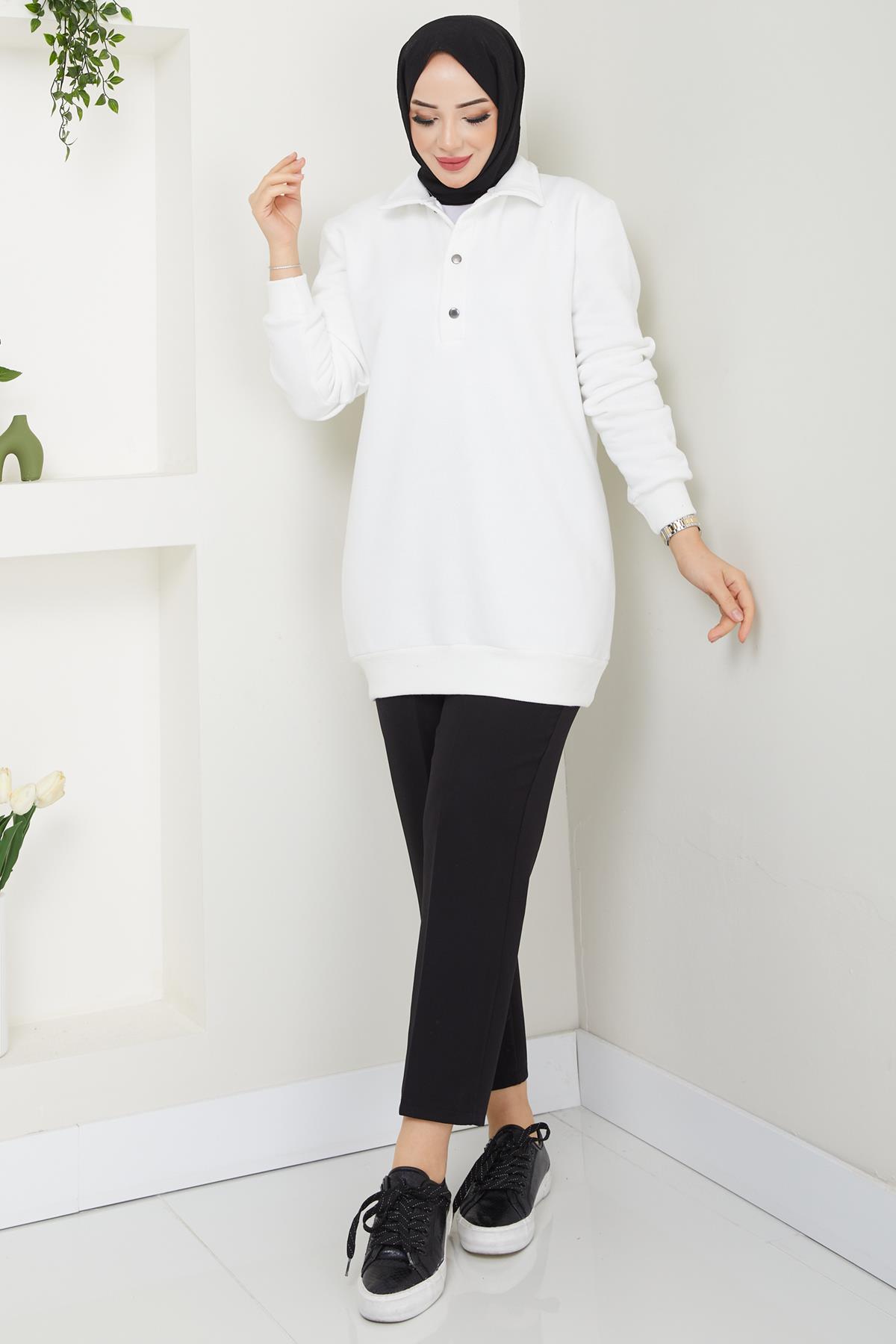 Esila Tesettür Sweat Ekru