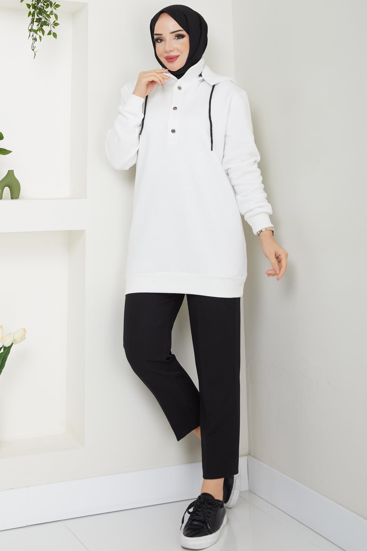 Esila Tesettür Sweat Ekru