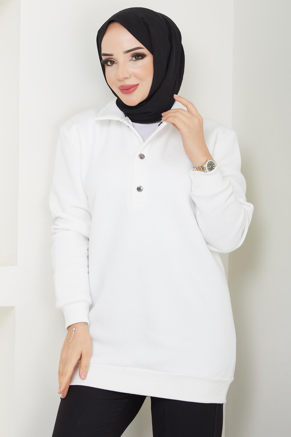 Esila Tesettür Sweat Ekru