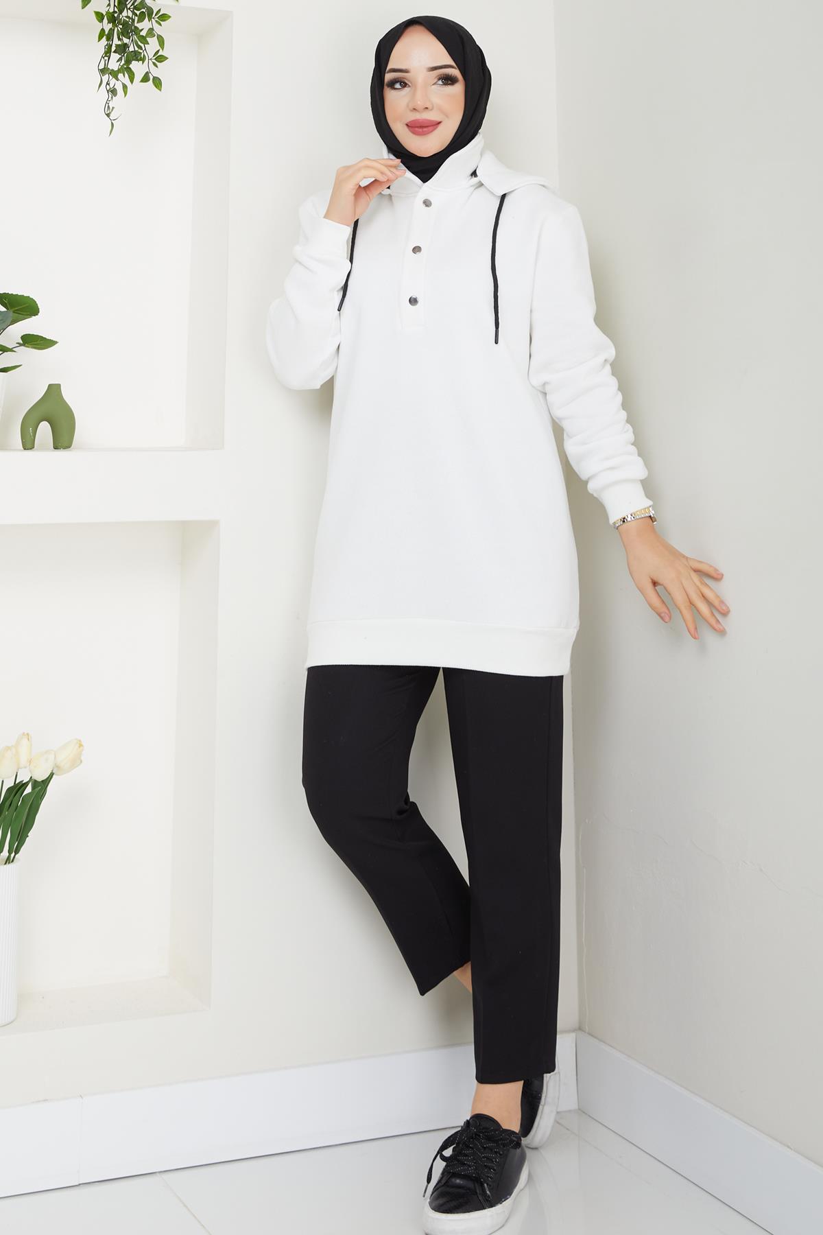 Esila Tesettür Sweat Ekru