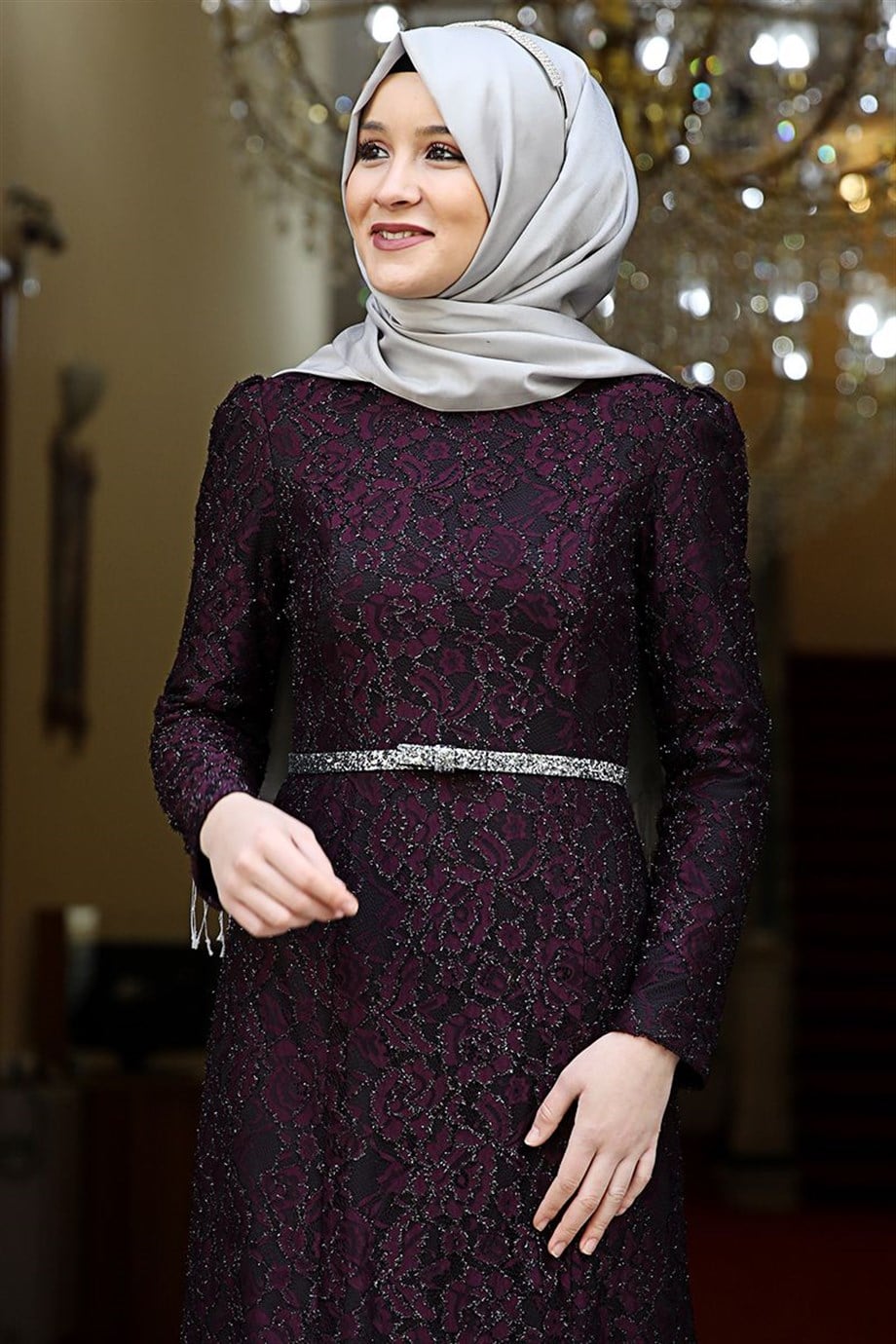 Hayal Tesettür Abiye Mor