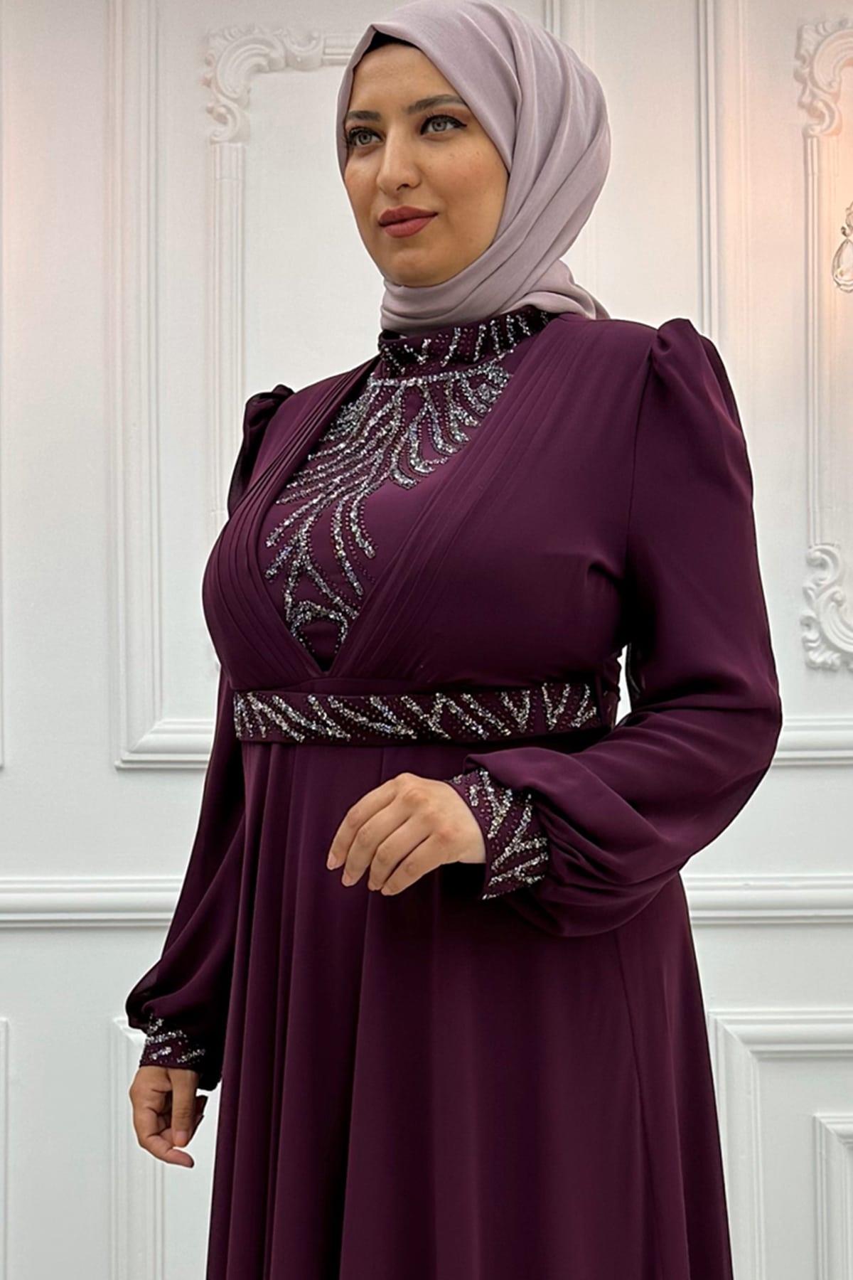 İrem Tesettür Abiye Mürdüm