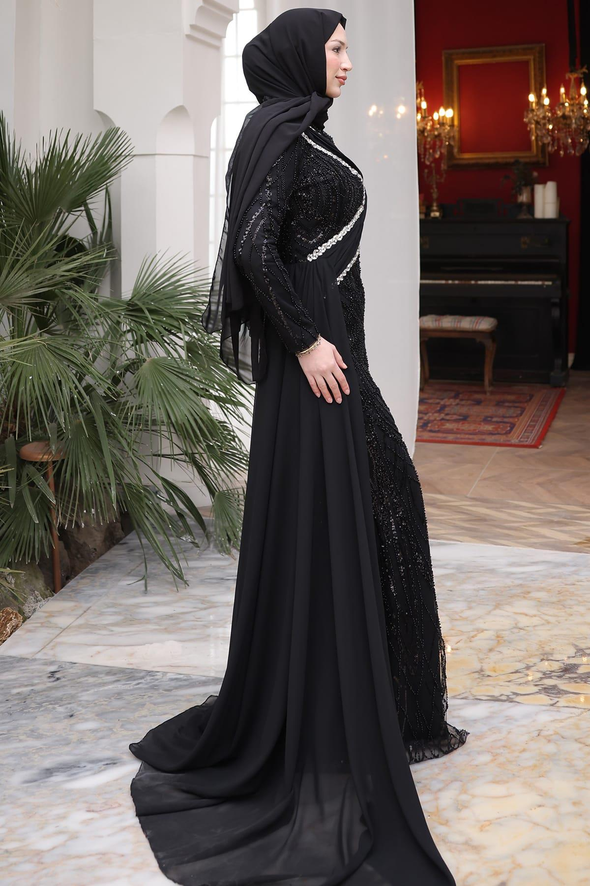 Kösem Tesettür Abiye Siyah
