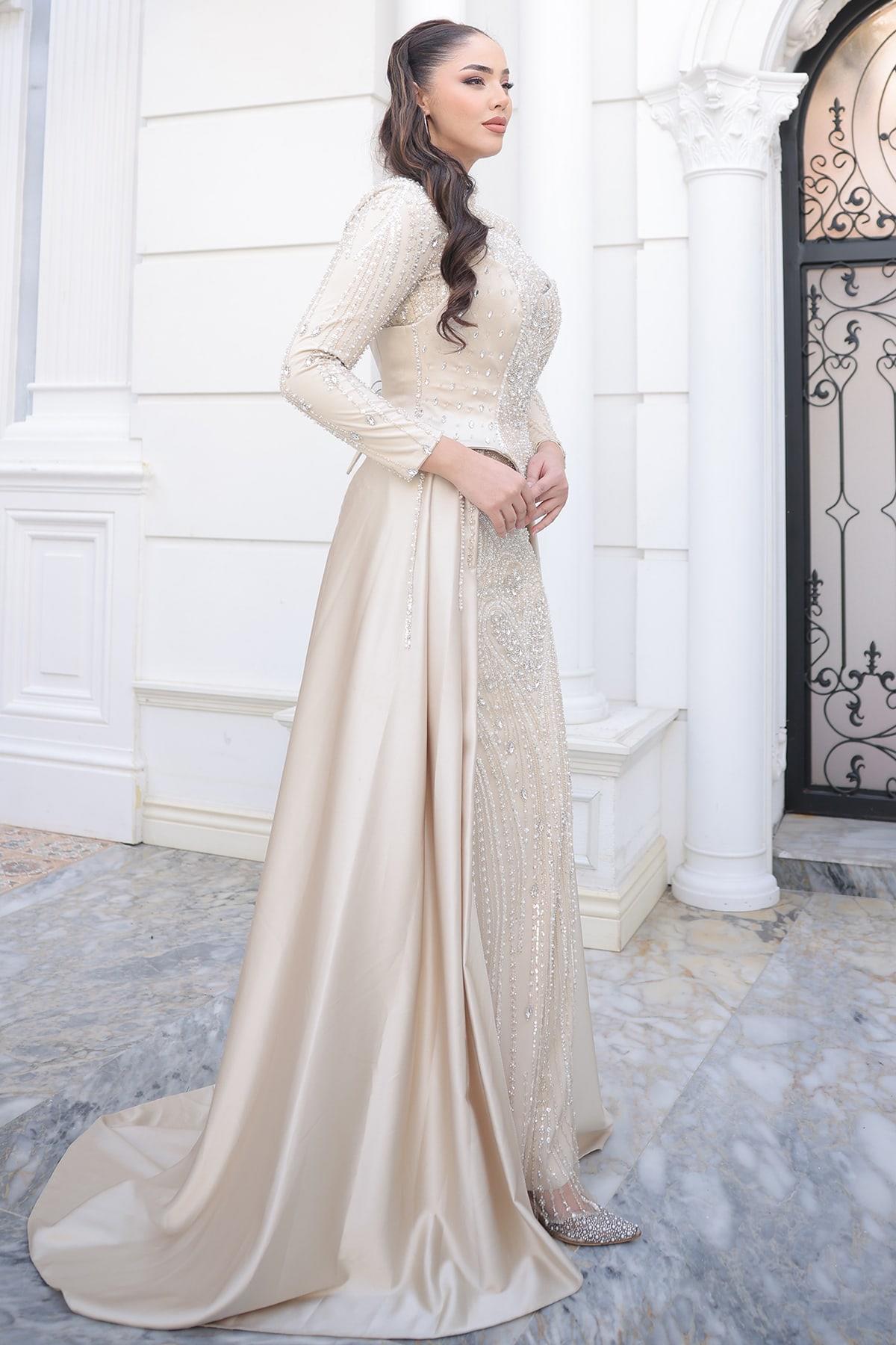 Mila Tesettür Abiye Gold