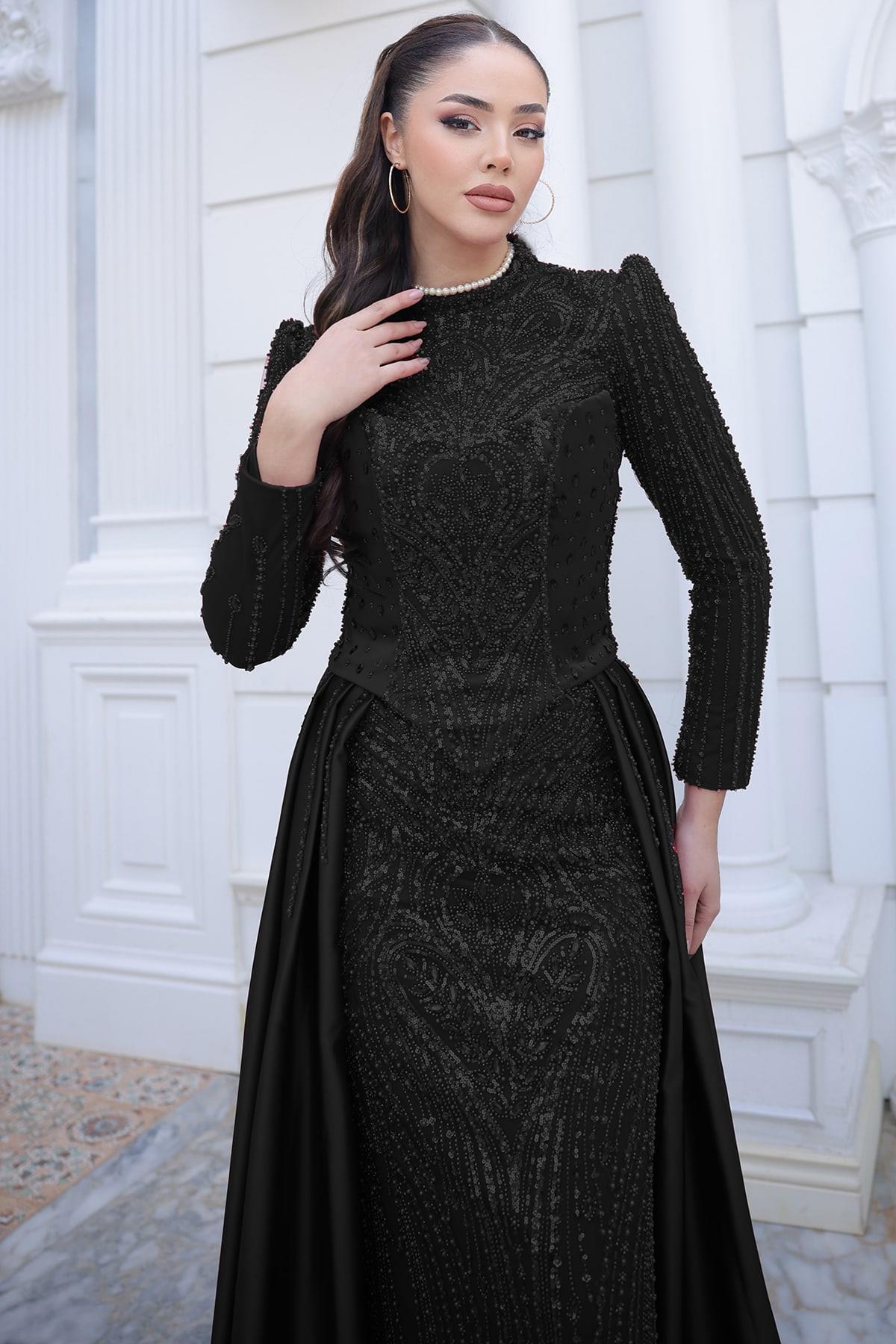 Mila Tesettür Abiye Siyah
