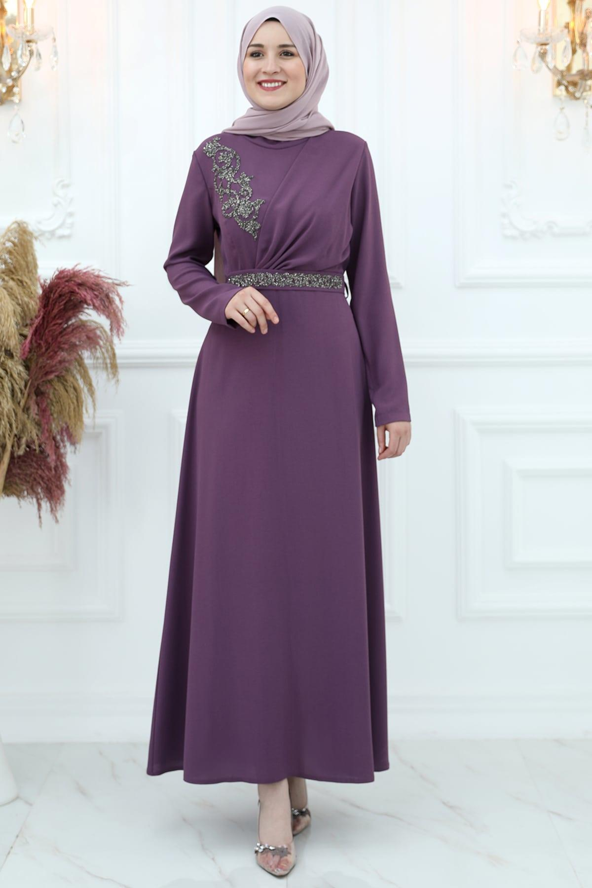Sena Tesettür Elbise Violet