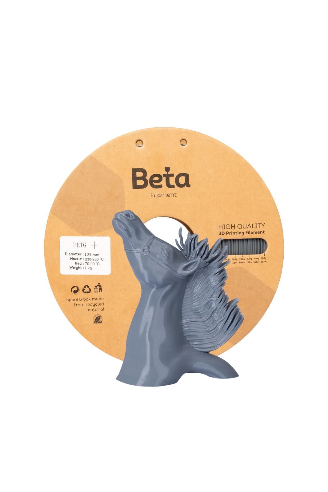 Beta PETG+ Filament Grey