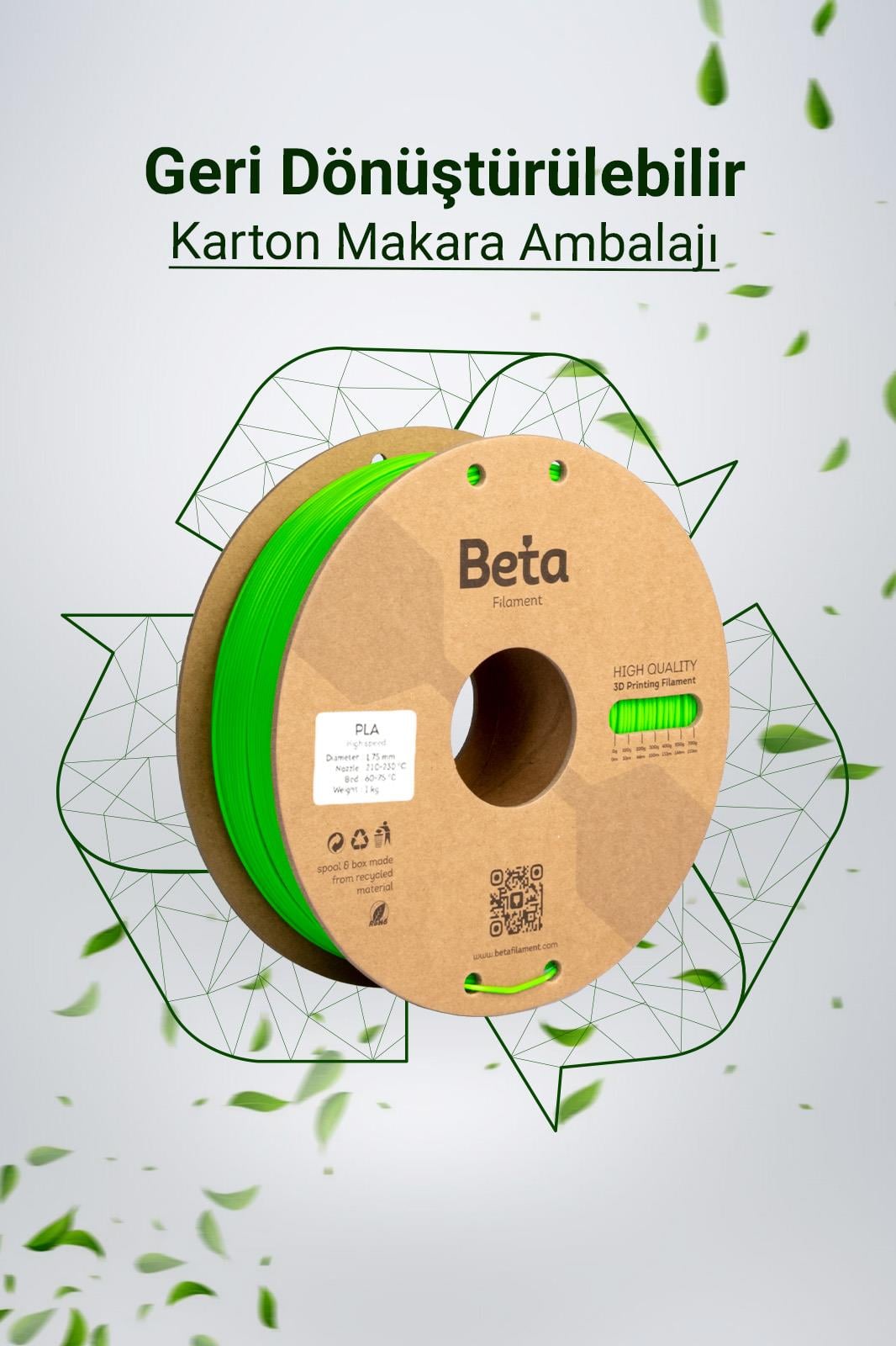 Beta PLA High-Speed Filament Cyber Green