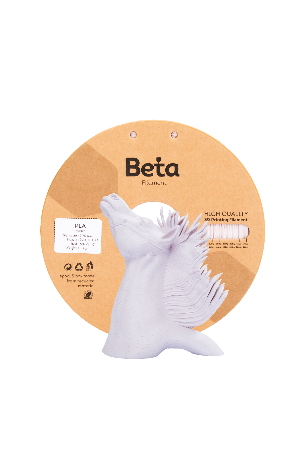 Beta PLA Marble Filament Light Pink