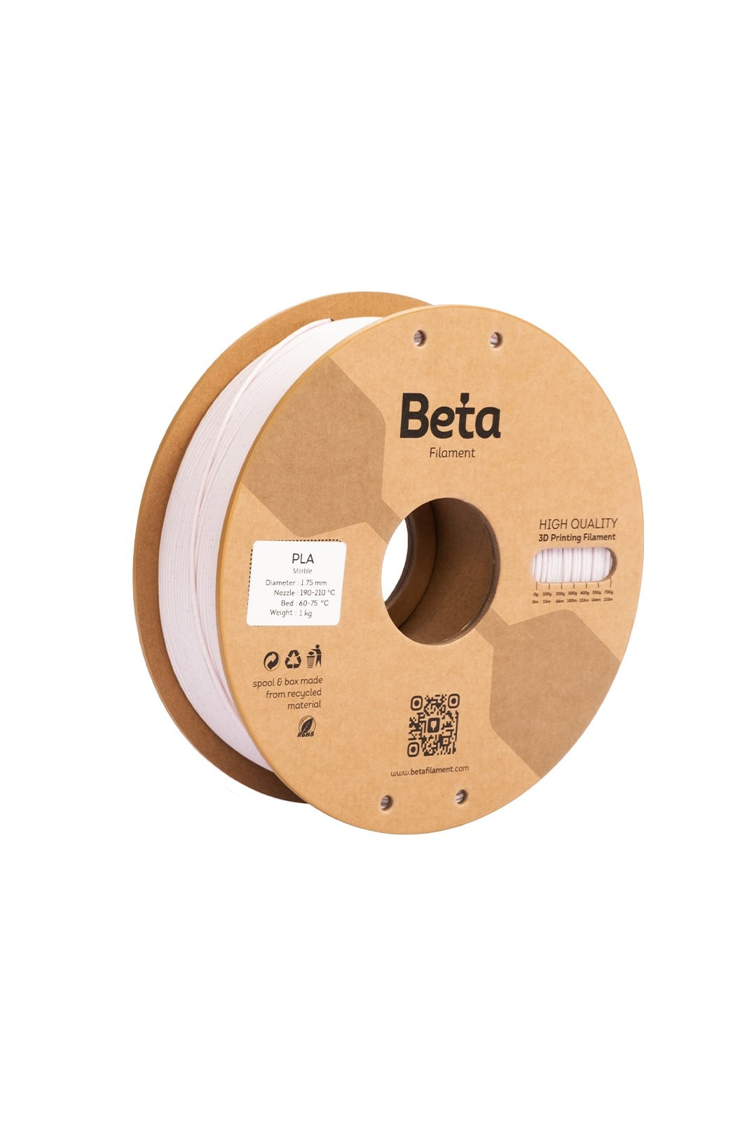 Beta PLA Marble Filament Light Pink