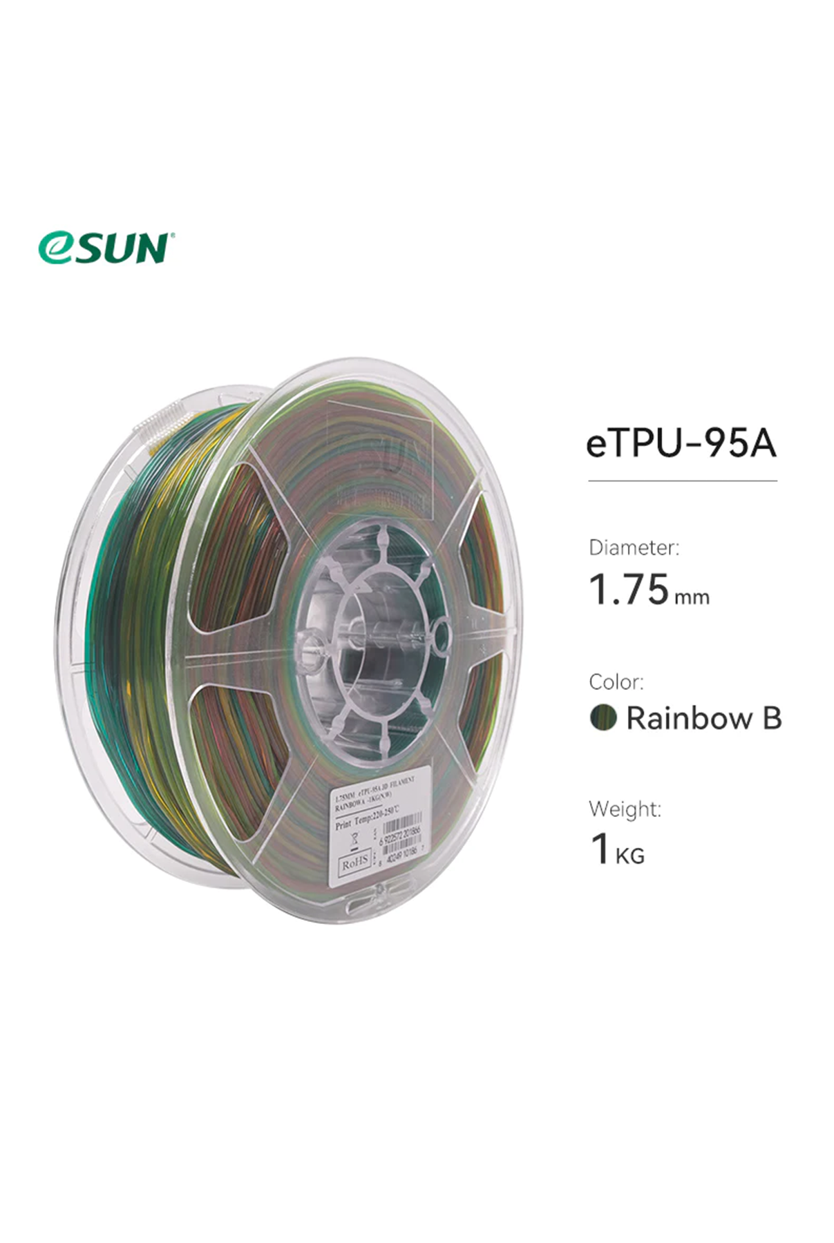 Esun eTPU-95A Filament Rainbow