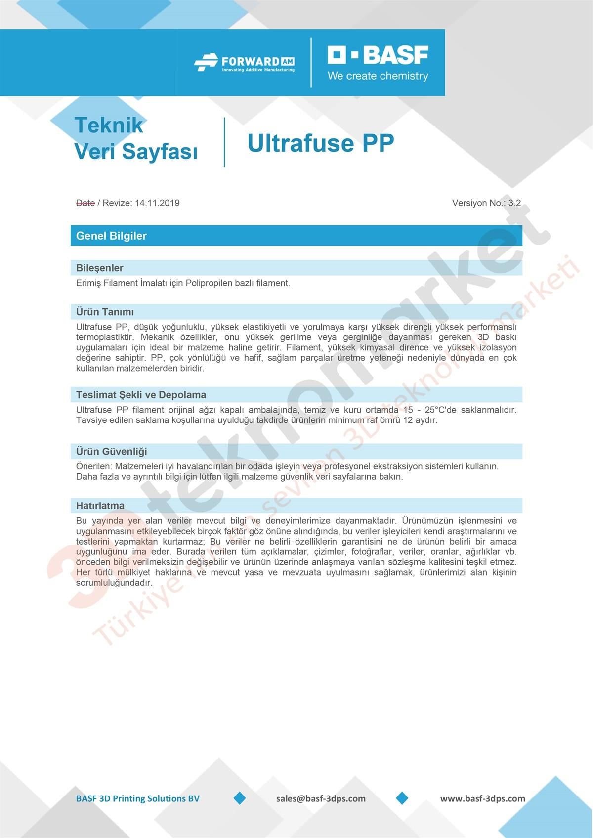 Ultrafuse PP Natural – 700gr (1.75mm – 2.85mm) 