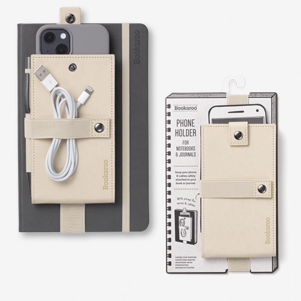 IF Bookaroo Phone Holder Defter Üstü Lastikli Telefon Tutucu - Cream 