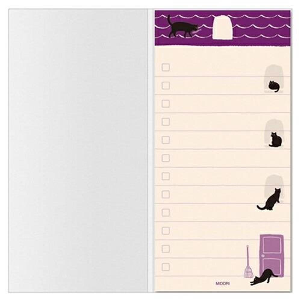 Midori  sticky note things to do  cat pattern