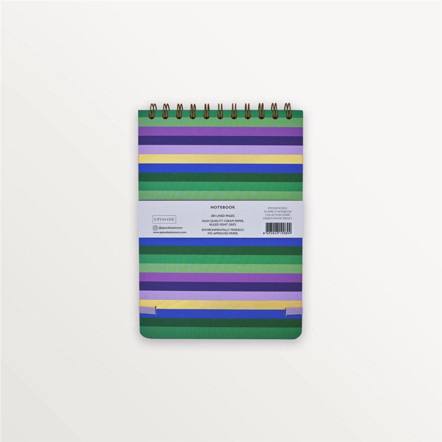 Episode Stripe Mauve Medley A5 Spiralli Defter