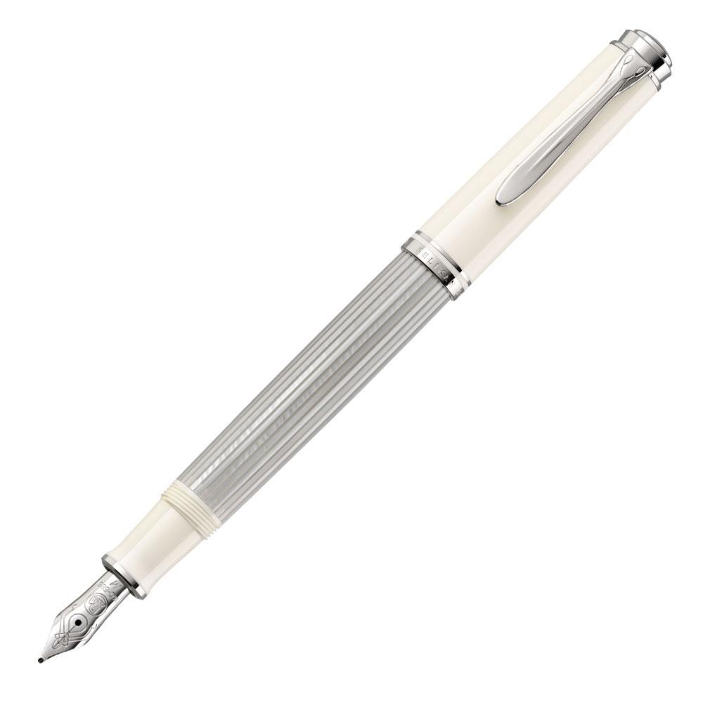 Pelikan Souveran M405 Dolma Kalem Silver White Fine ( F) Uç