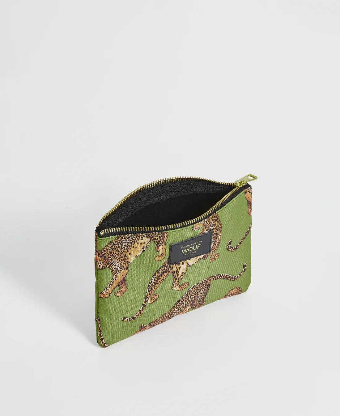 Wouf Olive Leopard Pouch  - El Çantası
