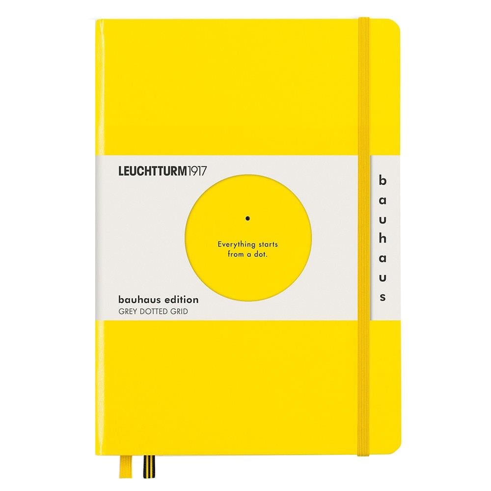 Leuchtturm1917 Bauhaus Serisi Not Defteri, Orta Boy (A5), Sert Kapak, 251 Sayfa Gri Noktalı Defter Lemon 359620
