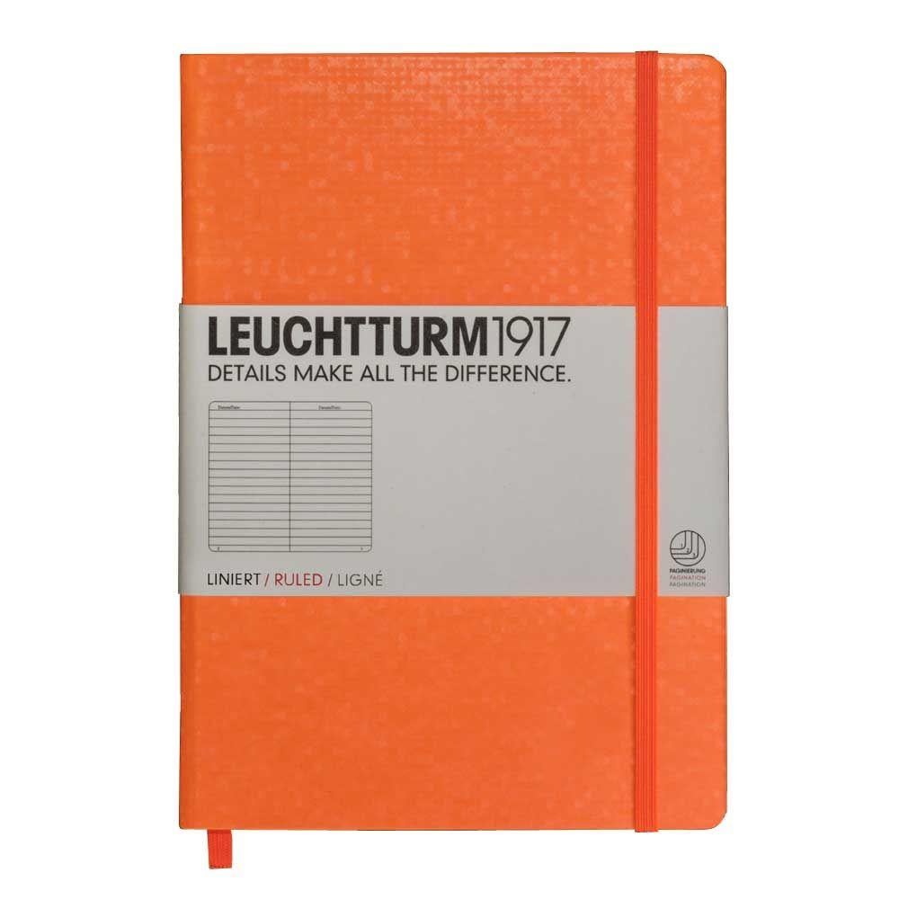 Leuchttrum 1917 Medium(A5) Sert Kapak, 251 Numaralandırılmış Çizgili Defter Neon Turuncu 345103