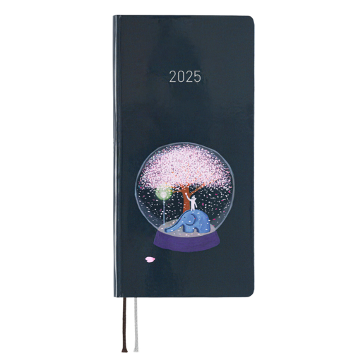 Hobonichi Techo Weeks 2025 Hiroko Kubota: Night Cherry Blossom Snow Globe Ajanda/Planner