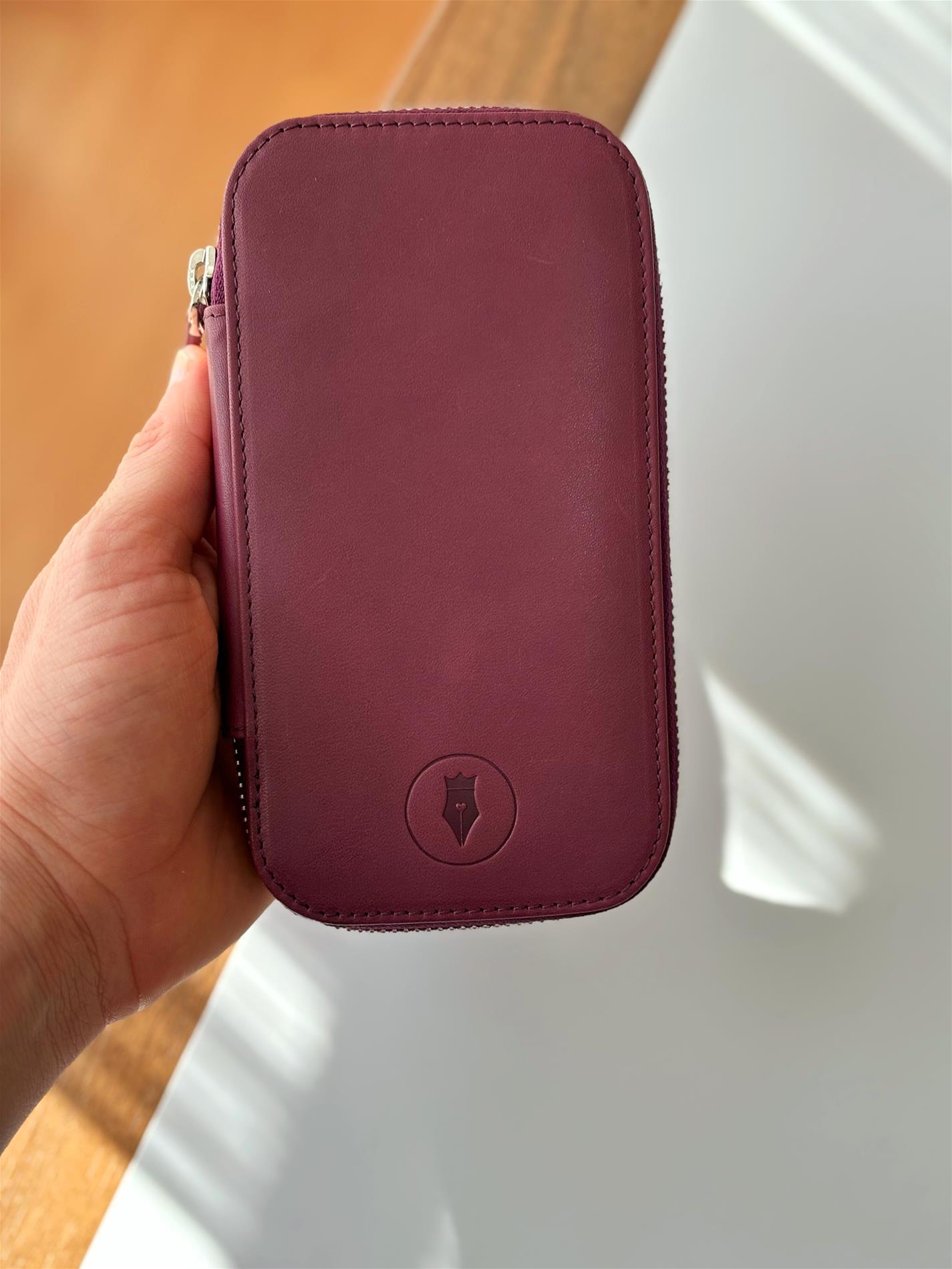 Eng Leather Soft Burgundy 3'lü Deri Kalem Kılıfı 