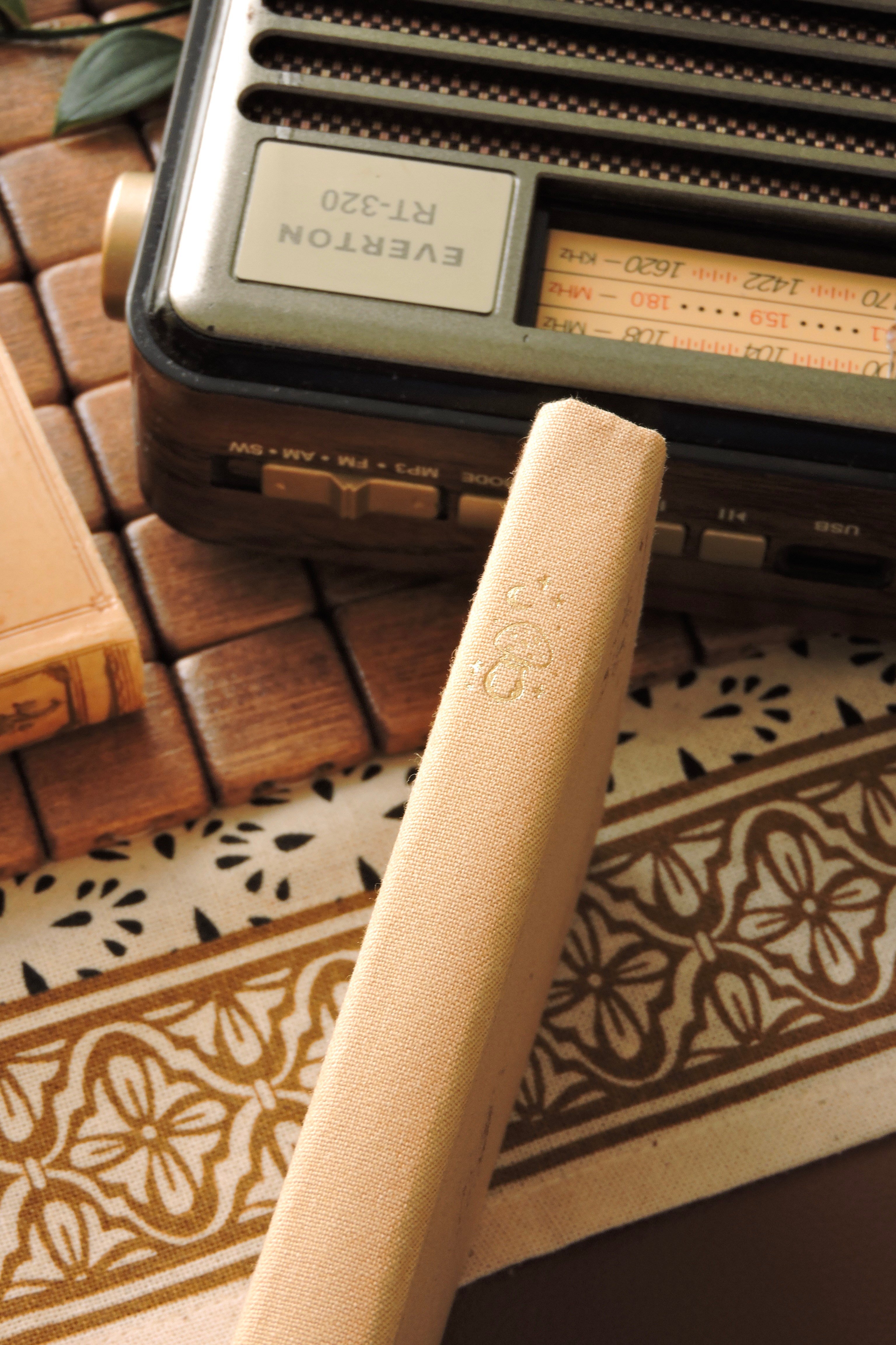 Nova Crafts Keten Yaldız Kapak Noktalı Defter 10x20.5 cm. 90 gr. Ivory 224 sy. Yaldız Kenar, Cream