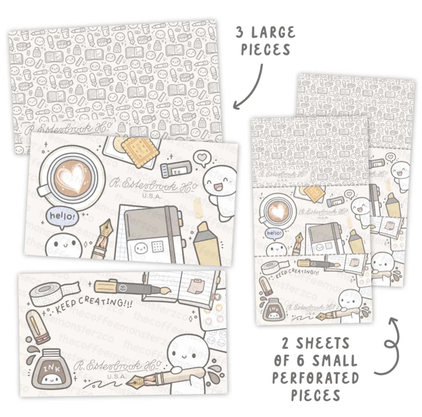 Esterbrook x The Coffee Monster Helen Wang Forgotten Iced Coffee  Blotter Paper Kurutma Kağıdı