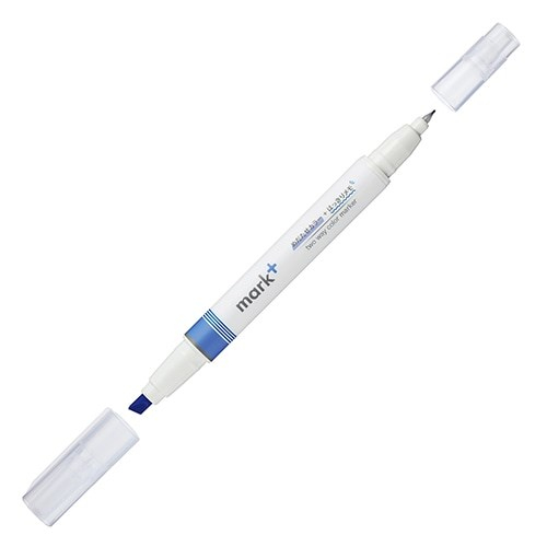Kokuyo Mark+ Çift Taraflı ( Fosforlu ve Fineliner) Kalem Blue/Blue