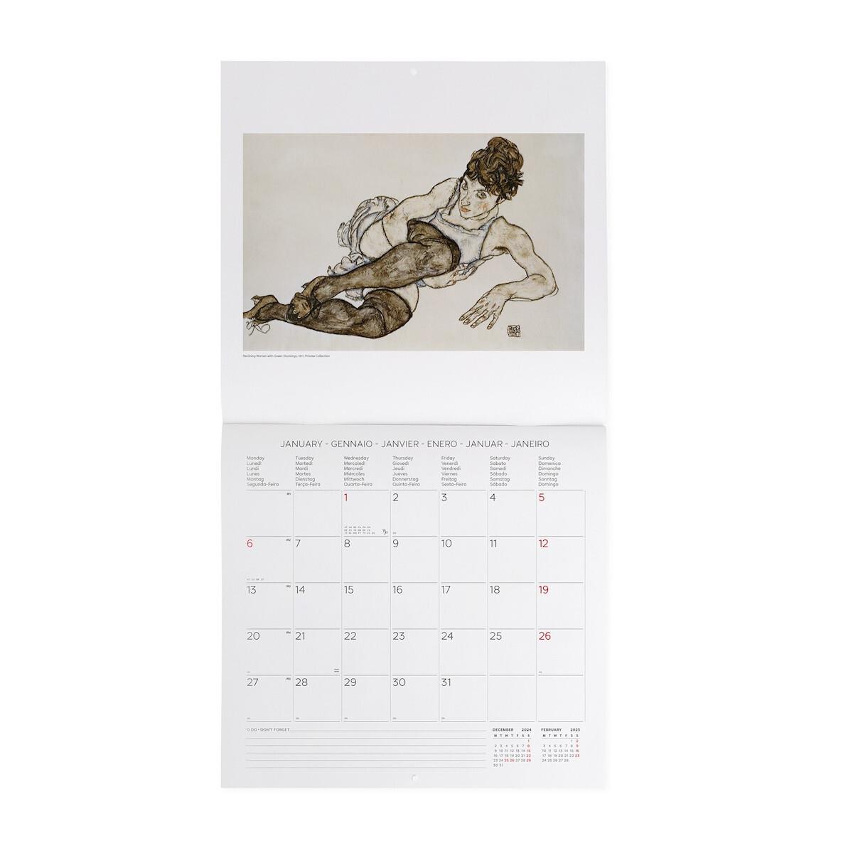 Legami 2025 Egon Schiele Wall Calendar 30 x 29 cm Duvar Takvimi
