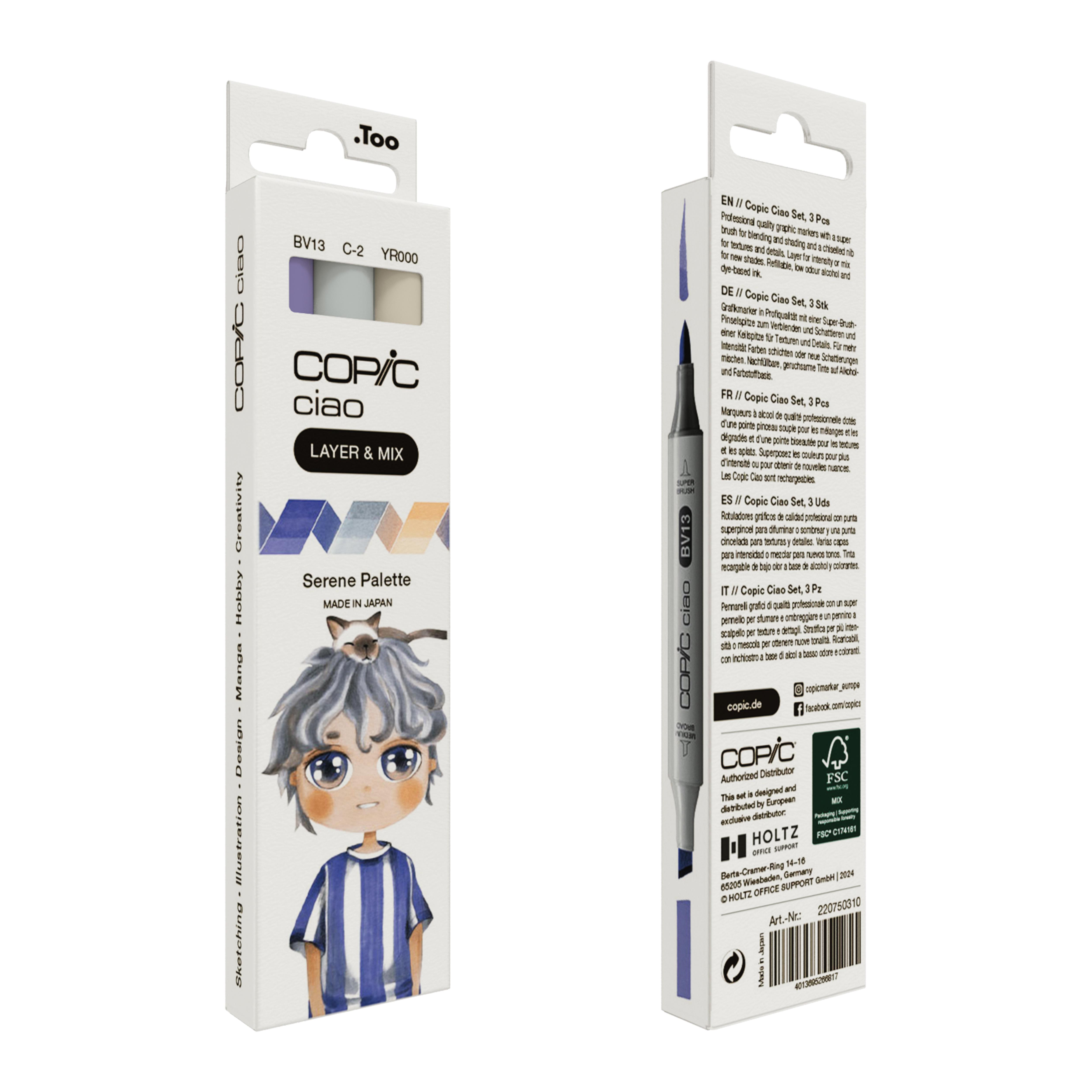 Copic Ciao 3'lü Layer & Mix Set - Serene Palette