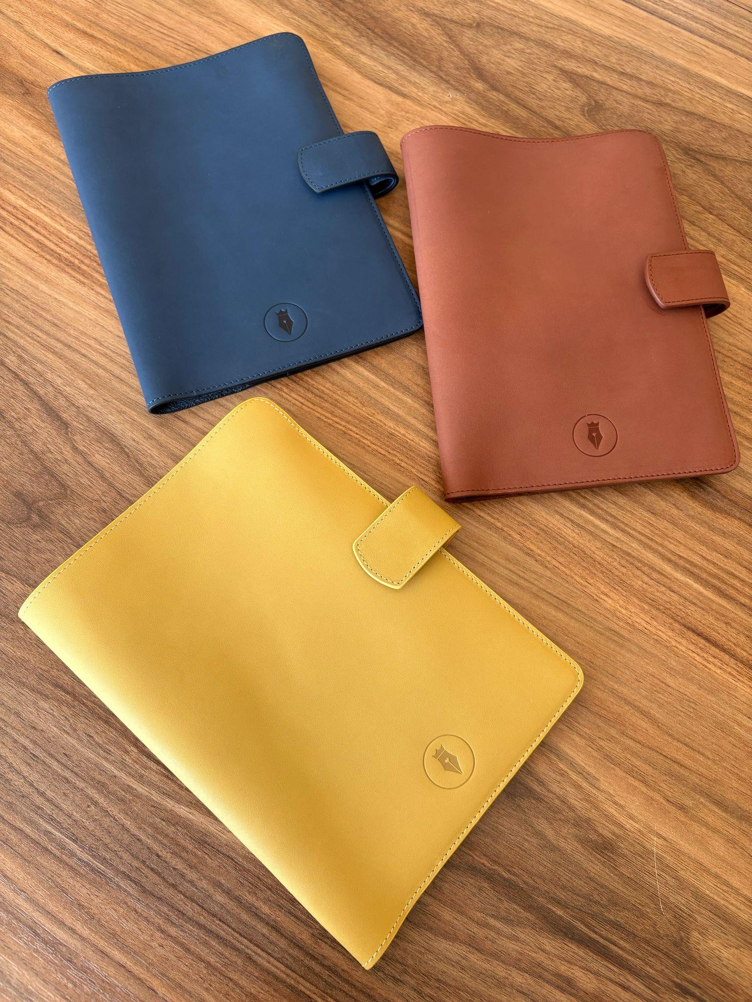 Eng Leather A5 Ebatlı Deri Defter Kılıfı ve Organizer Navy