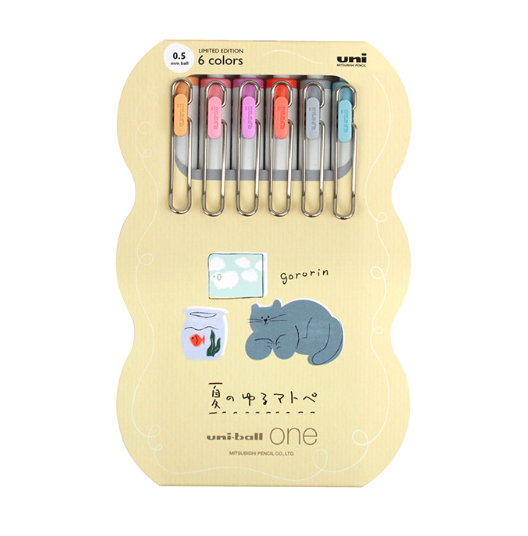 Uni-Ball One Limited Edition Set - Summer Yuru Matopoeia - 0.5mm Jel Kalem Seti