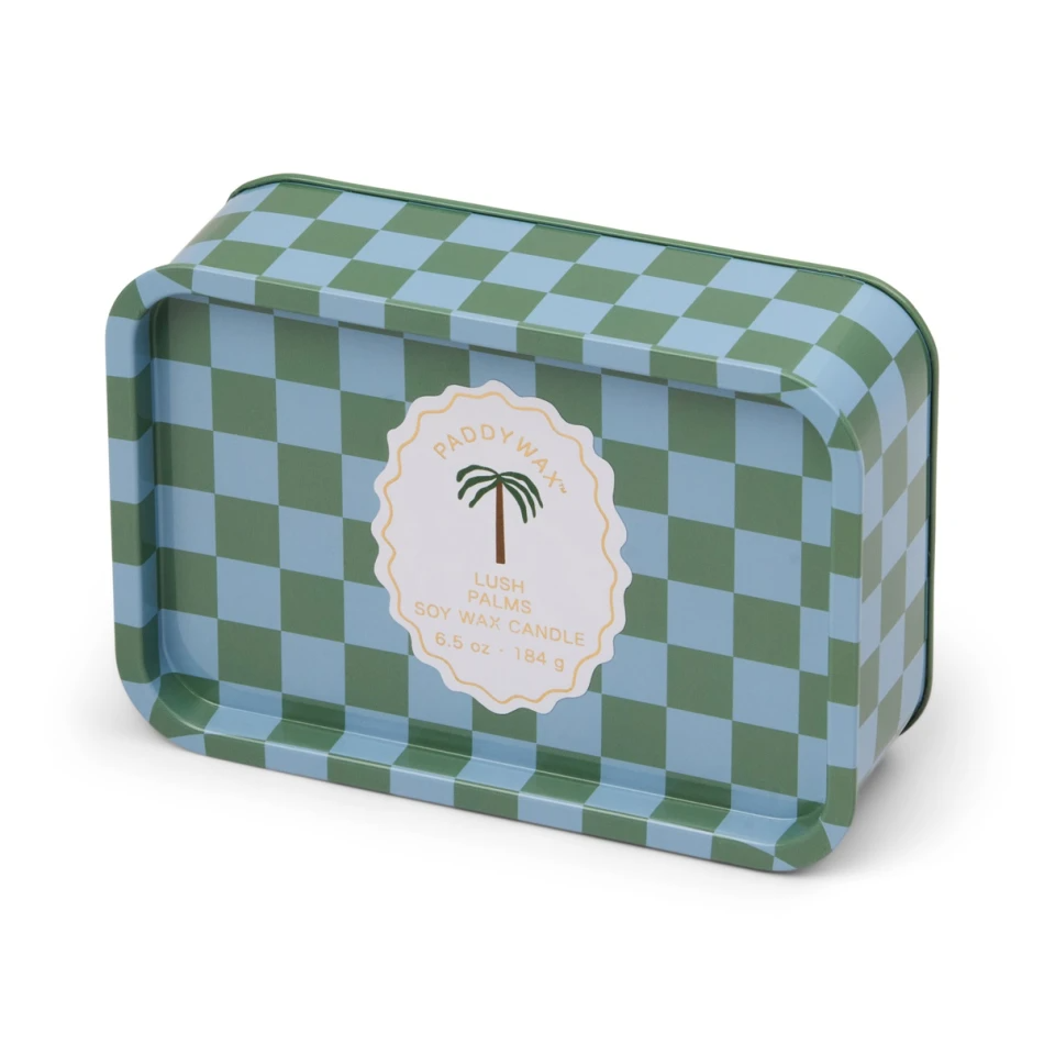 Paddywax A Dopo 184g Palm Printed Tin Candle - Melon Driftwood Mum