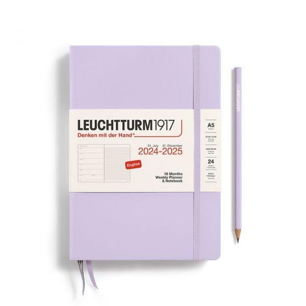 Leuchtturm1917 Weekly Planner & Notebook 18 Months 2024 - 2025 Medium Lilac 370713