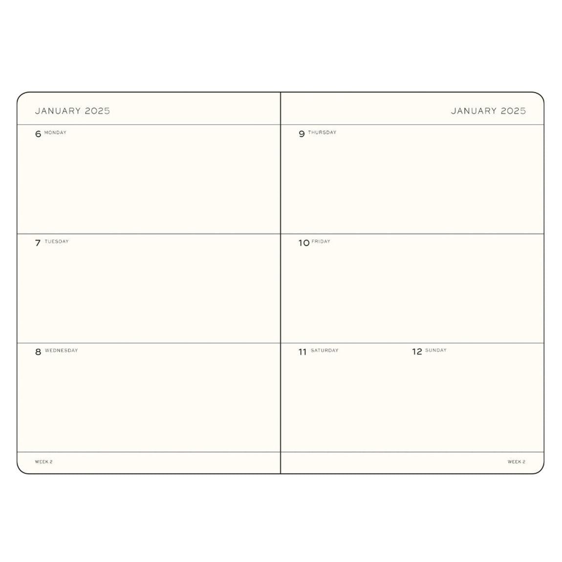 Leuchtturm1917 2025 Haftalık Planlayıcı, Orta Boy (A5), 144 Sayfa, İngilizce, Sage 370772