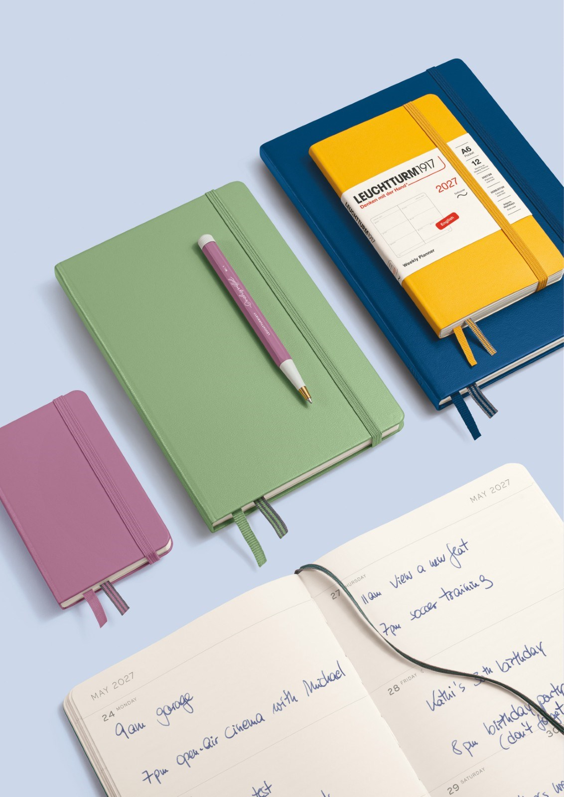 Leuchtturm1917 Planner 2027 - 12M Haftalık Planner Medium A5 2027 Yumuşak Kapaklı İngilizce Forest Green 400298