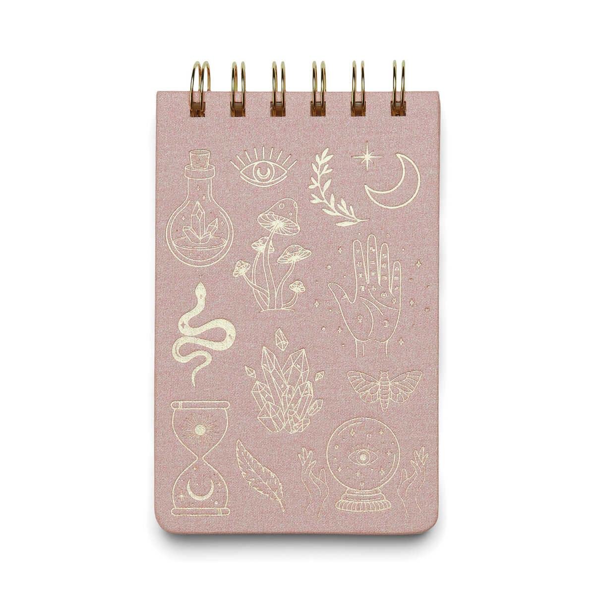 DesignWorks Ink Twin Wire Bookcloth Notepad - Mystic Icons Not Defteri 