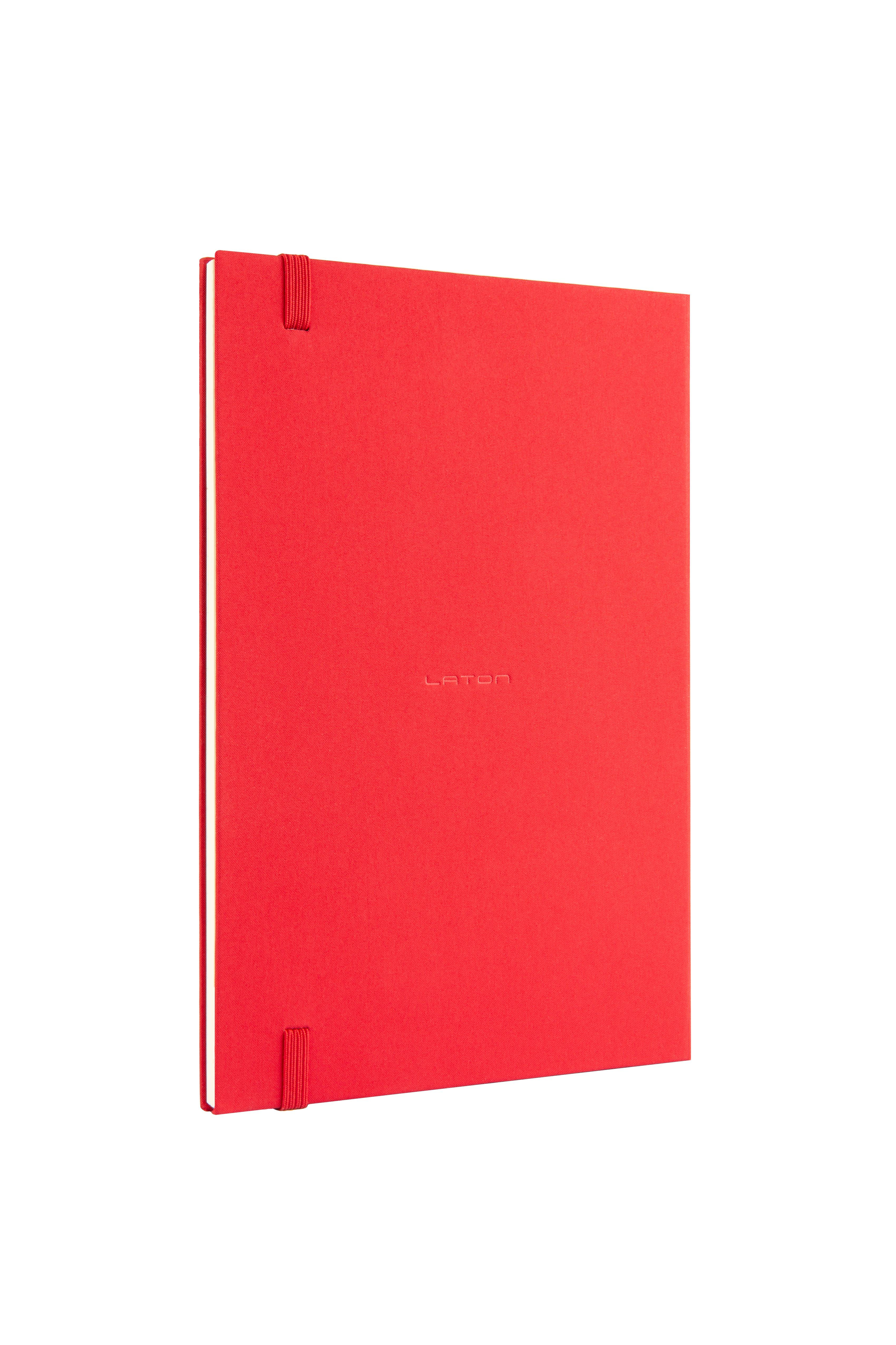 Laton Kokea A5 Keten Kumaş Sert Kapaklı Defter Red