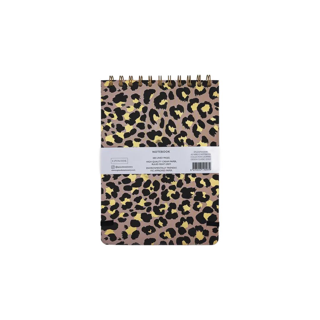 Episode Leopard Classic Gold A5 Spiralli Defter