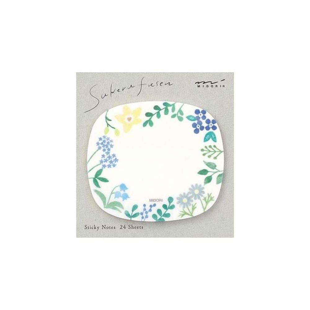Midori  sticky note transparent wild flower pattern
