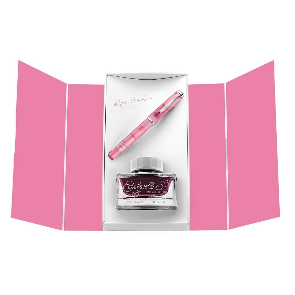 Pelikan Classic M205 Rose Quartz Dolma Kalem + Mürekkep Seti EF Uç
