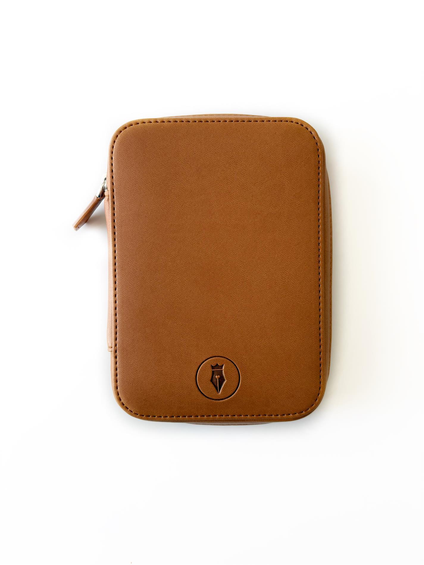 Eng Leather Vegan Apple Skin Sahra - Dark 4 lü Kalem Kılıfı ve A6 Ebatlı Notluk 